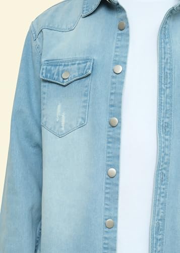Image of VICTORIOUS Men's Distressed Denim Jacket