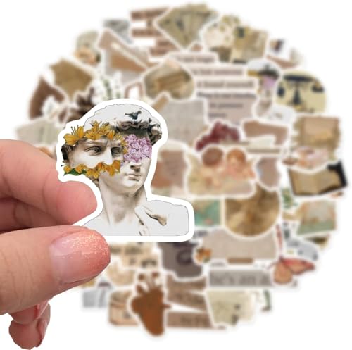 Image of 112PCS Vintage Cute Stickers Aesthetic Stickers Boho Sticker Packs for Scrapbooks, Laptops, Guitars, Phones, Pads, Skateboards, Bicycles, Motorcycles, Helmets (Retro AB Sticker)
