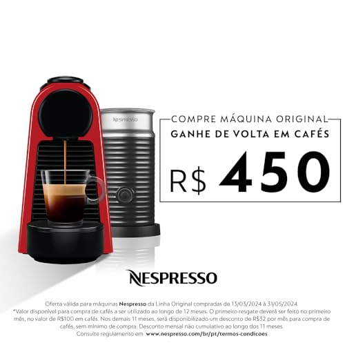 Nespresso Combo Essenza Mini Vermelha + Aeroccino 3, Cafeteira - 110v
