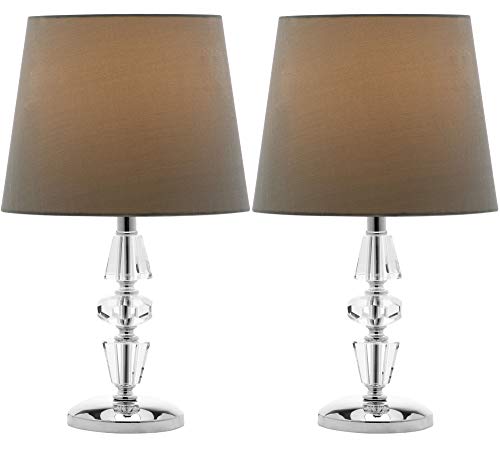 Set de 2 lámparas de mesa Crescendo cristal y pantalla gris miniatura 5