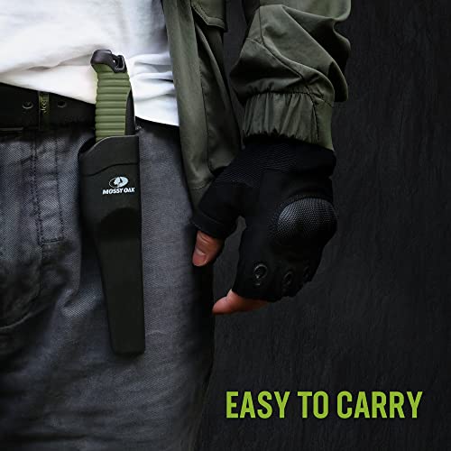 Mossy-Oak-Fixed-Blade-Outdoor-Knife-with-Sheath-4-inch-Stainless-Steel-Drop-Point-Blade-Outdoor-Knives-for-Hunting-Fishing-Camping-Military-Green