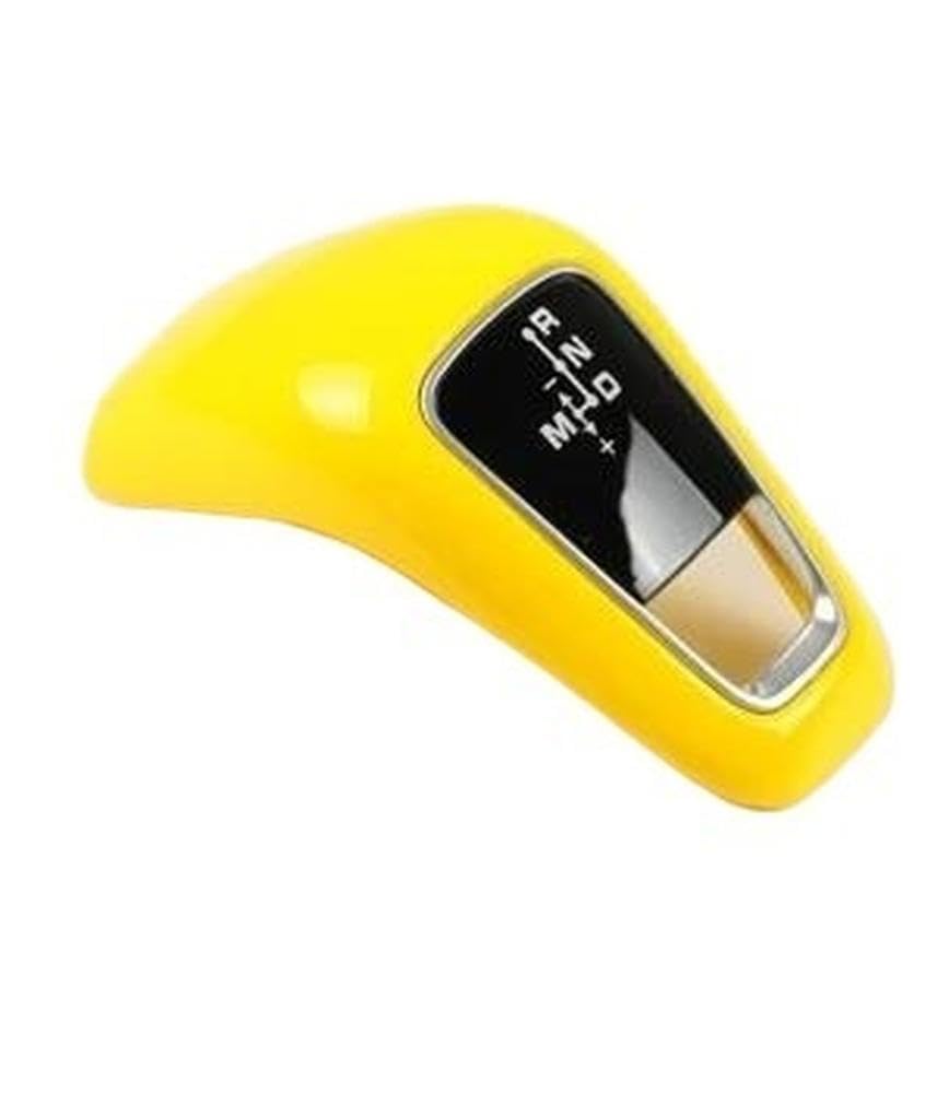 HYASDBWE for Porsche Cayenne 9YA 2018-2023 Car Gear Head Lever Shift Knob Cover Replacement Interior Modification Gear Shifter Parts(Yellow)