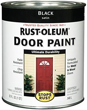 Rust-Oleum 238310 Front Door Oil Paint, Quart, Black 32 Fl Oz (Pack of 1)