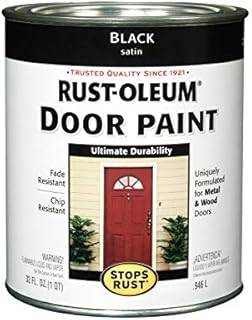 Rust-Oleum 238310 Front Door Paint, Quart, Black 32 Fl Oz (Pack of 1)