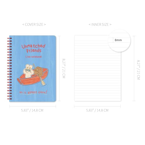 Carnet A5 à spirale Monolike rouge motif bateau idéal pour le bureau