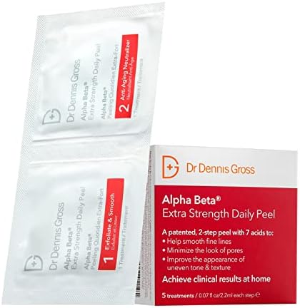 Dr Dennis Gross Alpha Beta Extra Strength Daily Peel: for Oily Skin, Uneven Tone or Texture, Wrinkles or Enlarged Pores (5 Treatments)