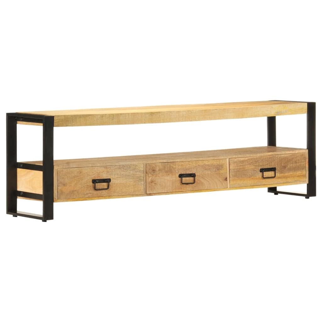 Meuble TV 150x30x45 cm en manguier pour ranger un petit salon