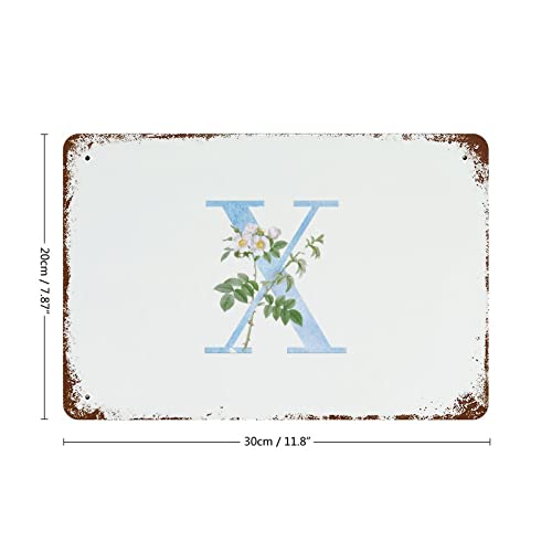 Affiche en métal lettre monogramme florale 30,5 x 45,7 cm pour décoration de bar et pub - 3