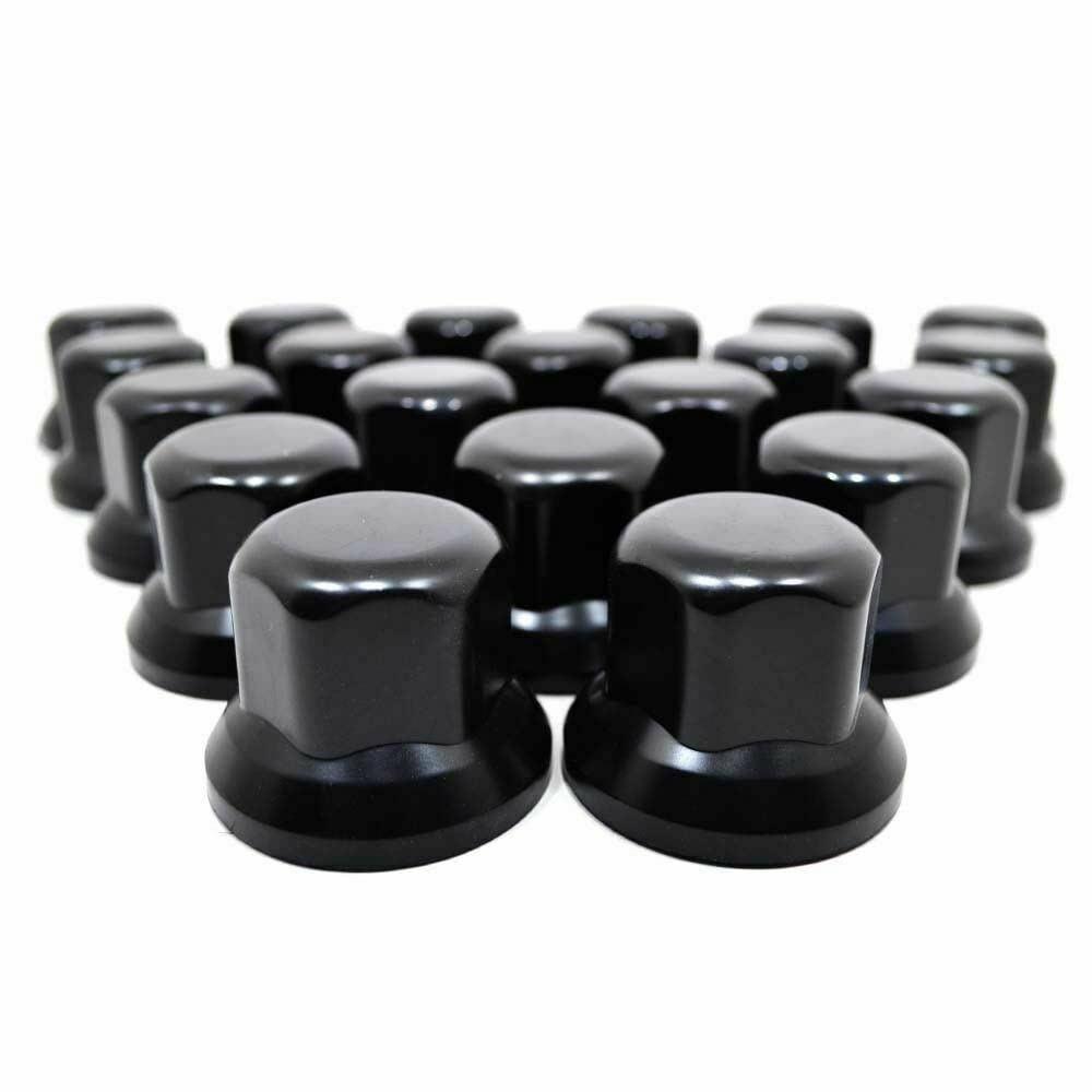 60 pezzi 32 mm Copribulloni per ruote in plastica neri, compatibili con autocarro, rimorchio, autobus, camion, auto, veicoli LKW