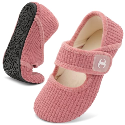 Barefoot Slippers for Women Summer Men Wide Diabetic Sock Shoes Cute House Guest Slipper Flats Comfy Slip On Winter Warm Strap Plush Ladies Mary Jane Bride Dress Shoes Pink Size