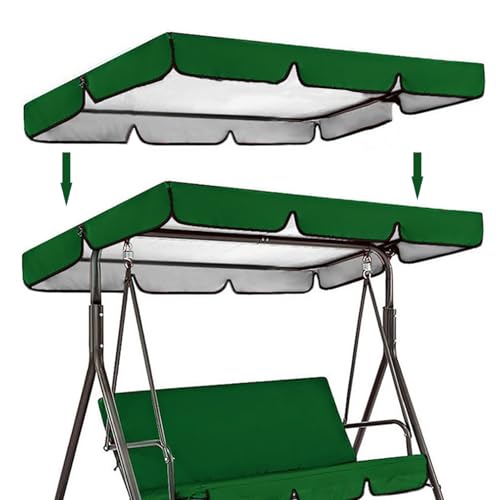 Toldo de repuesto para columpio de exterior, cubierta superior impermeable para columpio de patio, columpio de jardín, 195 x 125 x 15 cm
