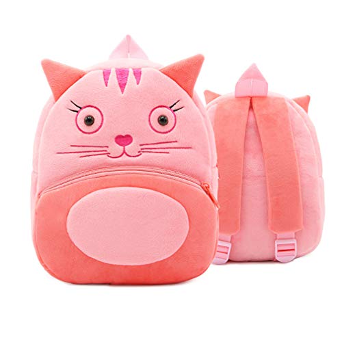 Ladyzone Mochila 3D de animais zoológicos, bolsa de pelúcia de 25,4 cm, Gato, tamanho �nico