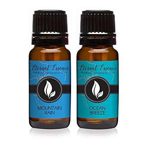 Image of Eternal Essence Oils 2 Pack 10ml Premium Fragrance Oil - Mountain Rain & Ocean Breeze - for Candle, Soap Making, Aromatherapy, Diffusers, Home Care, & Humidifiers