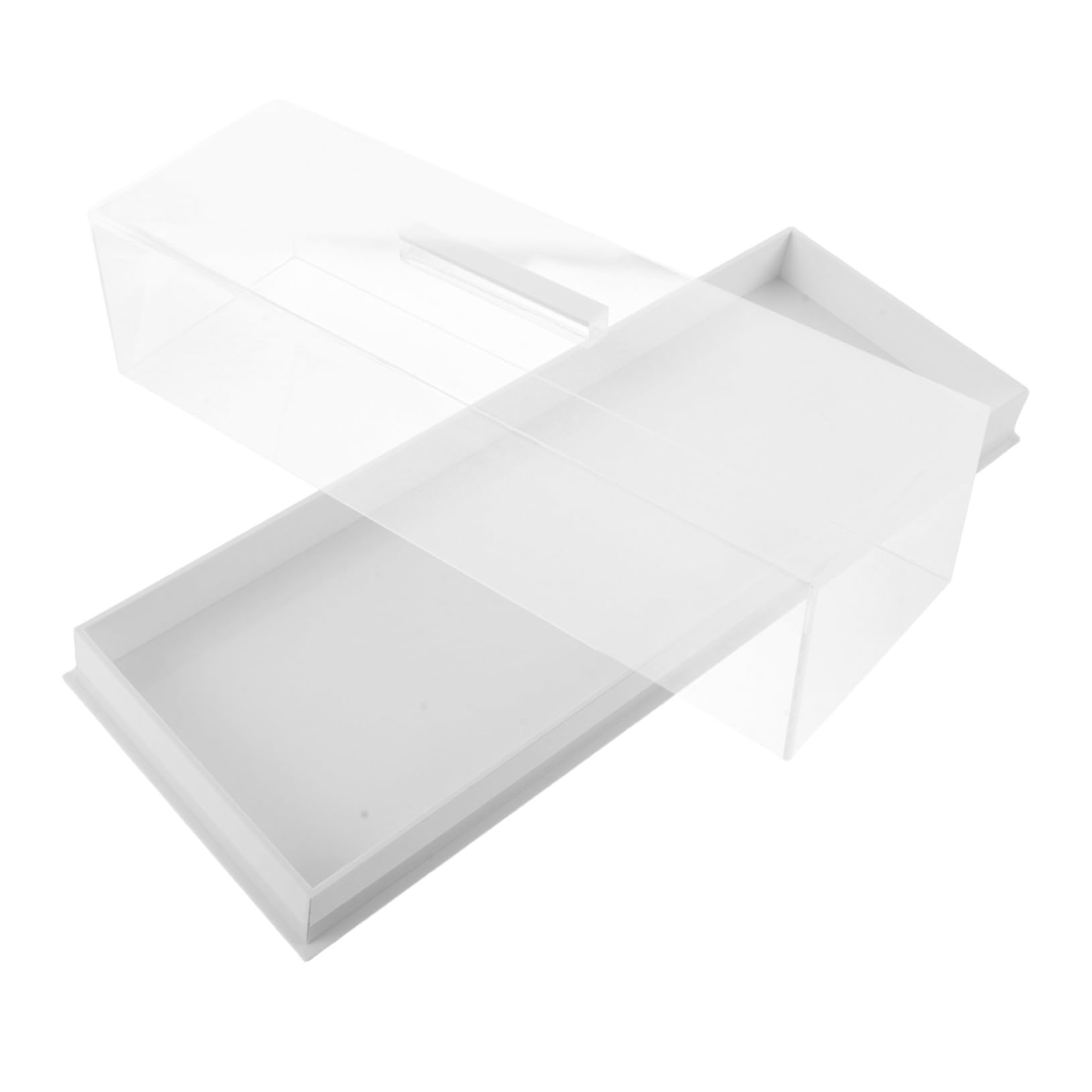 Plateau à gâteau rectangulaire transparent avec cloche de protection pour comptoir de boulangerie