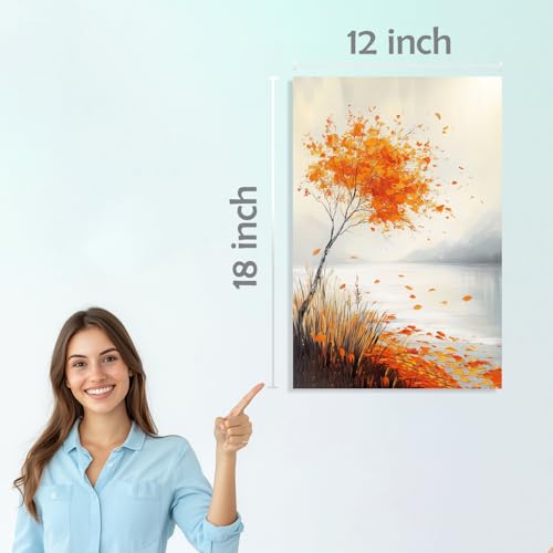Image of SiddArtify Autumn Landscape Wall Art Prints Set - Fall Tree Poster Decor for Living Room Bedroom Office - 12x18 inch Board Pack of 6