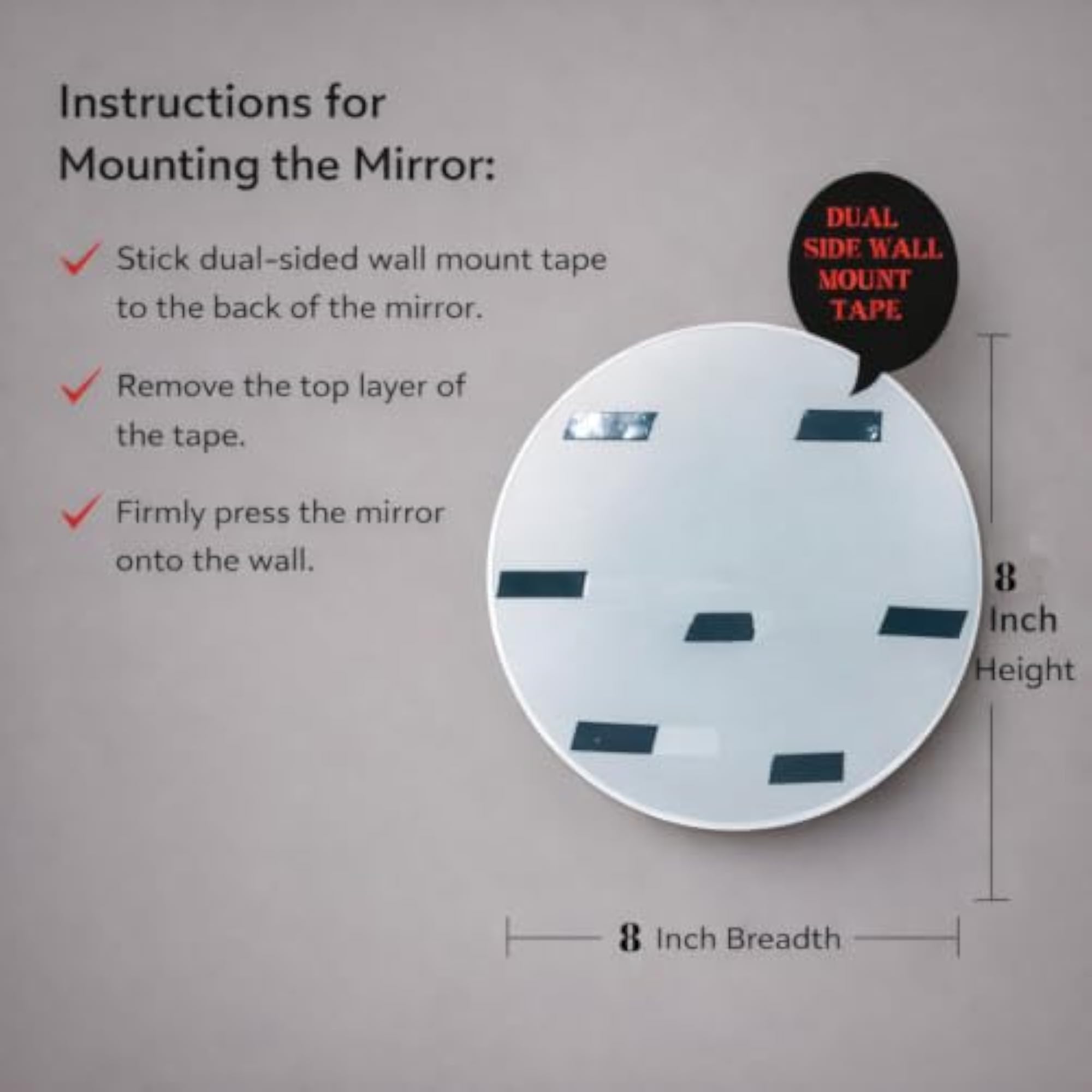 Stylish Dressing Mirror Frameless Wall Mounted