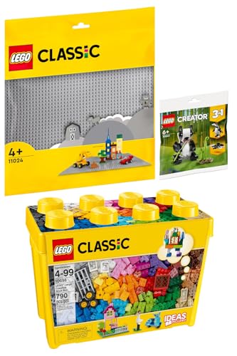 Lego Classic : 10698 Lego Grande boîte de construction, 11024 gris et sac en polybag 30641