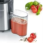SEVERIN Entsafter, geräuscharme Saftmaschine für vitaminreiche Obst- und Gemüsesäfte, elektrische Saftpresse aus Edelstahl, 500 ml Auffangbehälter, schwarz/Edelstahl ES 3566 – Bild 5