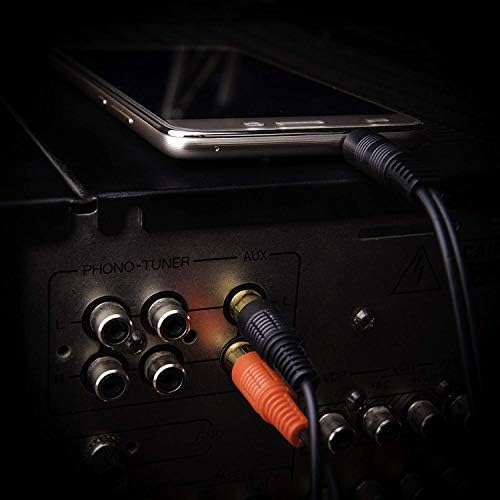 Keple | Long 3.5mm Stereo Male Jack Plug AUX-IN to 2 Male RCA Audio Cable Lead for Connecting a Laptop, Computer, Smartphone to Amplifier, Amp, HI-FI System | Gold Plated (5m/ 16.4ft)