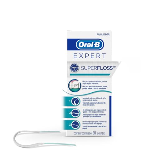 Oral B Expert, Super Floss, Limpeza Ideal para Ortodontia, Coroas...