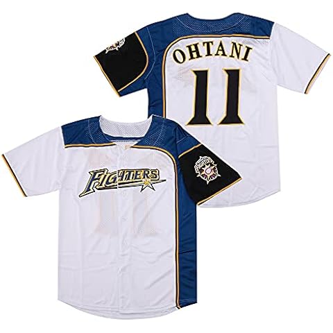 Rainbow Hawk Men's #11Ohtani Jersey Hokkaido Nippon-Ham Fighters Summer Baseball Jersey (White, XXL, xx_l) Cover