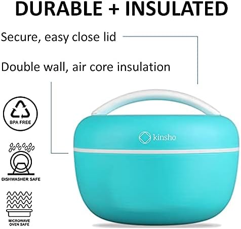 Salad Container Bento Bowl for Lunch | Lunch-Box To-Go Containers for Adults Kids | Meal Prep Kit with Lid Fits Big Salads for Women, Teens | Utensils Dressing Cup BPA-Free, Blue