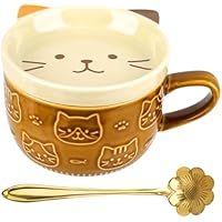 JABNOW Tazas de Gato 300ml Taza de Café de Cerámica, Taza de Té