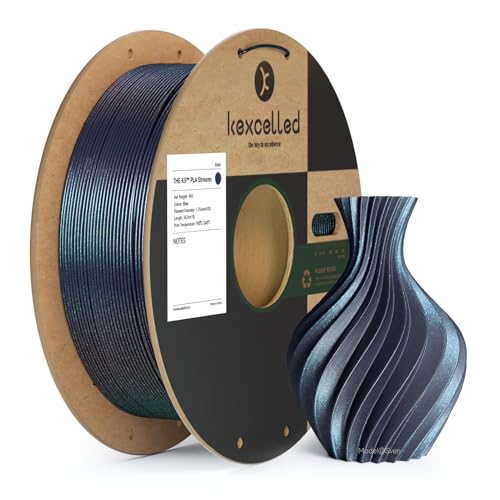 Kexcelled Burnt Titanium PLA Filament 1.75mm, Chameleon PLA 3D Printer Filament 1kg(2.2lbs) with Galaxy Glitter Effect, Changing Colors with Light and Angles for Christmas & Creative Projects
