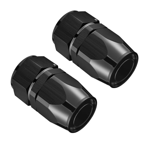 Image of EVIL ENERGY 20AN Hose End Fitting Straight Swivel for CPE Braided Hose Black 2PCS
