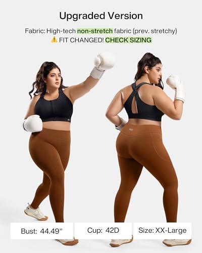 Image of High Impact Sports Bras for Women Adjustable Zip Front Plus Size Workout Bra Full Coverage Removable Padded Running