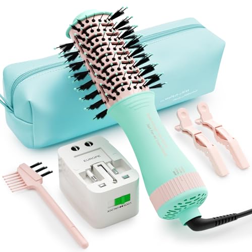 Image of Travel Dual Voltage Hair Dryer Brush,120-240V European Hair Dryer Brush