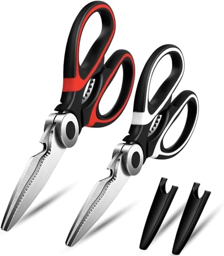 Mumoo Bear Heavy Duty Kitchen Scissors, Sharp Kitchen Scissors Multipurpose Utility Stainless Steel Scissor, Kitchen Shears for Chicken, PoultryMeat, Vegetables, Herbs, BBQ,Bottle & Jar Opener