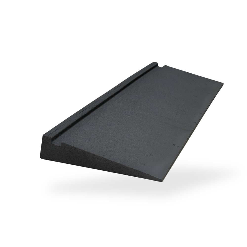 bepco Rampa progowa premium – rampa najazdowa z gumy z recyklingu, z podkładkami na taras, progi drzwi, krawężniki, schody (bez mocowania, 100 x 35 x 7,5 cm)