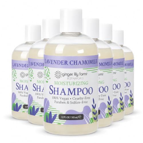 Image of Ginger Lily Farms Botanicals Shampoo, 12oz /6pk, Lavender Chamomile | 100% Vegan & Cruelty-Free | Moisturizing Shampoo for All Hair Types