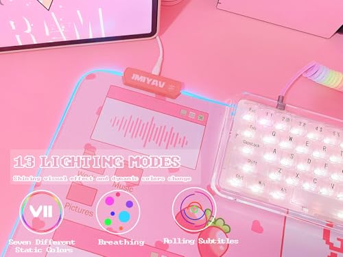 JMIYAV Pink RGB Gaming Mouse Pad