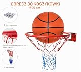 Duża obręcz do koszykówki obręcz do kosza z siatką Ø 45 cm czerwona