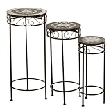 Set mit 3 Beistelltischen aus Metall in Schwarz