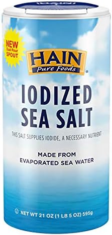 Hain Pure Foods Iodized Sea Salt, 21 oz.