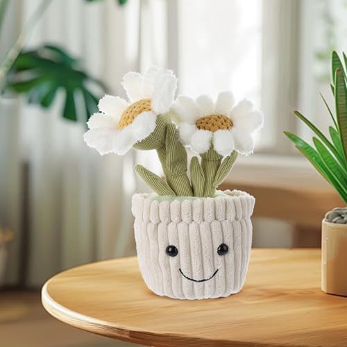 Apricot Lamb Soft Daisy Plant Plush Toy, Stuffed Green Pot, Kawaii Plushie for Kids 10 Inches by Apricot Lamb - Used condition - Image 3