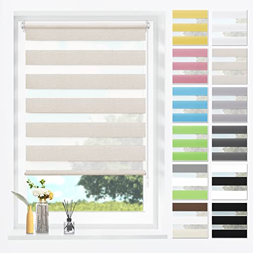 SBARTAR Doppelrollo Klemmfix Duo Rollos Natur