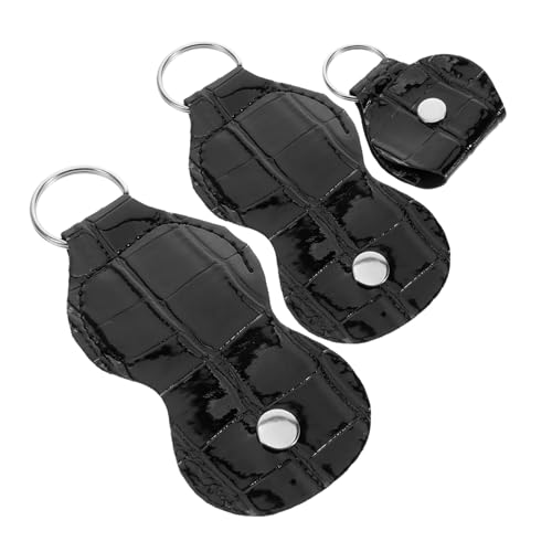 EPIGEIST 3pcs Fake Leather Guitar Pick Storage Box Keychain Compact Lightweight Pick Holder Case for Players