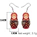 WEVENI Acrylic Russian Matryoshka Doll Earrings Dangle Drop Charm Jewelry For Women Novelty Gifts (Pink)