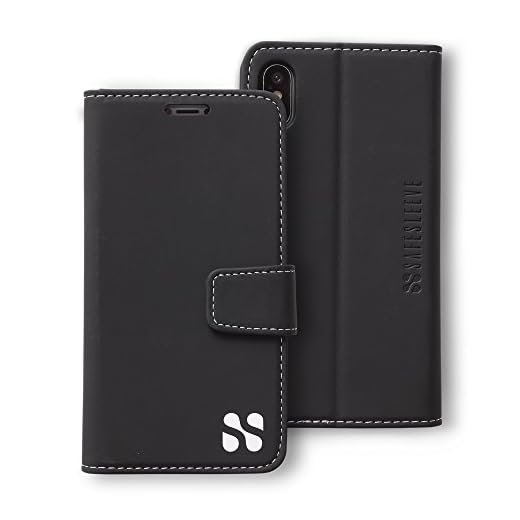 SafeSleeve Wallet Leather Case for iPhone X