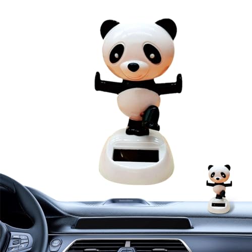 Muñeca Bailarina alimentada por energía Solar, Adorno de Panda oscilante de Dibujos Animados, decoración Interior automática en Forma de Panda, muñeca Panda alimentada por energía Solar