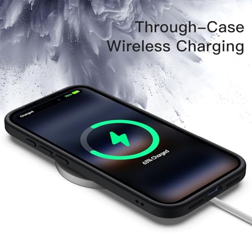 Image of JETech Case for iPhone 17 Pro Max 6.9-Inch, Shockproof Phone Bumper Cover, Solid Color Matte TPU Frame, Anti-Scratch Clear Back (Black)