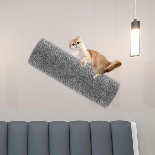 Poste rascador adhesivo gris 30x9 cm para gatos miniatura 5