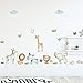 Stickers Muraux Enfants Animaux de la Forêt Autocollant Mural Girafe Hippopotame Zèbre Décoration Murale Chambre Bébé Salon Pépinière Chambre Mur Décor