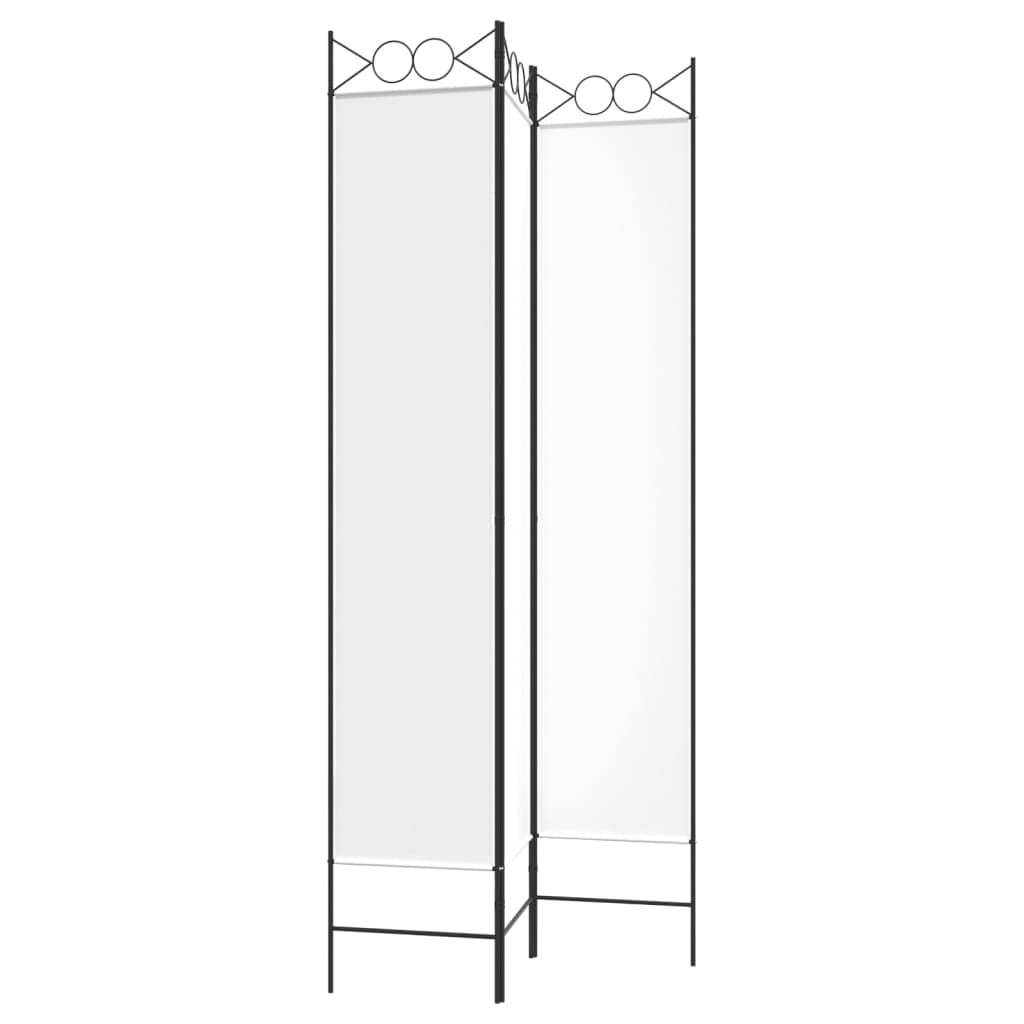 Paravent 3 Panneaux Blanc 120x220 cm Tissu Séparation de Pièce Design Pliable Cloison de Séparation de Chambre Espace Privé Ecran d'intimité Séparation de Bureau Bloquer Le Soleil