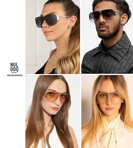 NULOOQ Trendy Aviator Sunglasses for Women Men Retro Metal Rimless Frame Shades Luxury Designer Style2