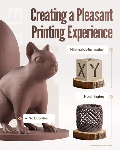 Image of ELEGOO Wood PLA Filament Bundle 1.75mm 4KG, Real Wood Flour Added 3D Printer Filament, 4pcs 1kg Spool(2.2lbs) Fits for Most FDM 3D Printers